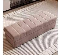 Banc de rangement moderne en bois massif pour entrée et extrémité de lit, solution élégante pour l'organisation de la maison (marron, 130 cm)