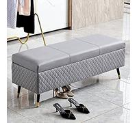 Banc de rangement moderne en cuir capitonné pour chambre à coucher, siège d'entrée élégant, solution de rangement parfaite pour bout de lit
