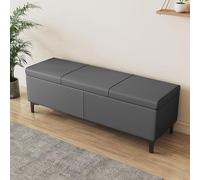 Banc de rangement moderne en similicuir rembourré avec assise douce, élégant banc d'entrée avec table à langer, meuble élégant pour chambre à coucher, salon, entrée (80 x 40 cm)