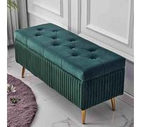 Banc de rangement moderne en velours avec Shoe nizer élégant pour canapé/lit, solution polyvalente pour économiser de l'espace (gris foncé)