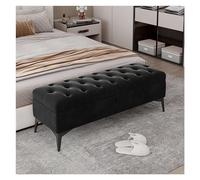 Banc de rangement moderne en velours pour chambre à coucher, repose-pieds, siège d'entrée capitonné, élégant ottoman touffeté pour extrémité de lit, solution de rangement décorative pour la maison