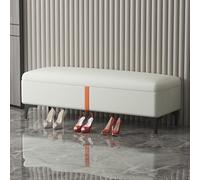 Banc de rangement moderne extra long rembourré pour chambre à coucher avec armoire cachée et grand espace de rangement (160 x 40 x 40 cm) pour chambre à coucher et salon