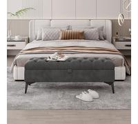 Banc de Rangement Moderne pour Chambre, d'essayage capitonné pour Salon, avec étagère à Chaussures pour Couloir(D,150cm/59.1in)