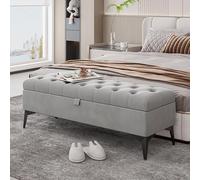 Banc de Rangement Moderne pour Chambre, d'essayage capitonné pour Salon, avec étagère à Chaussures pour Couloir(B,60cm/23.6in)