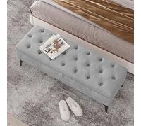 Banc de Rangement Moderne pour Chambre, d'essayage capitonné pour Salon, avec étagère à Chaussures pour Couloir(C,100cm/39.4in)