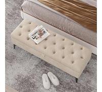 Banc de Rangement Moderne pour Chambre, d'essayage capitonné pour Salon, avec étagère à Chaussures pour Couloir(A,100cm/39.4in)