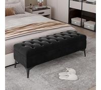 Banc de Rangement Moderne pour Chambre, d'essayage capitonné pour Salon, avec étagère à Chaussures pour Couloir(H,90cm/35.4in)