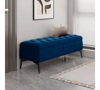 Banc de Rangement Moderne pour Chambre, d'essayage capitonné pour Salon, avec étagère à Chaussures pour Couloir(F,100cm/39.4in)