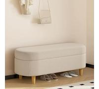 Banc De Rangement Moderne Pour Porche Et Couloir, Long Et Rembourré, Multifonction, Décoration D'intérieur, Rangement Rabattable(Beige,80cm/32in)
