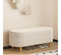 Banc De Rangement Moderne Pour Porche Et Couloir, Long Et Rembourré, Multifonction, Décoration D'intérieur, Rangement Rabattable(White,80cm/32in)