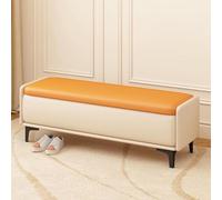Banc de rangement moderne pour salon, entrée, chaussures ottomane avec coussin, siège d'entrée multifonction, canapé couvert élégant et siège de fenêtre (ge beige, 100 cm)