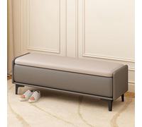 Banc de rangement moderne pour salon, hall d'entrée, ottomane multifonction avec coussin, gris kaki et siège de fenêtre (70 cm)