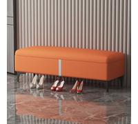 Banc de rangement moderne rembourré rectangulaire extra long avec armoire cachée et grand espace de rangement pour chambre à coucher et salon (D 170 x 40 x 40 cm)