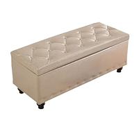 Banc de rangement moderne touffeté, ottoman rectangulaire relevable, repose-pieds d'entrée en simili cuir, élégant coffre à chaussures de salon - Gris 90 x 40 x 40 cm
