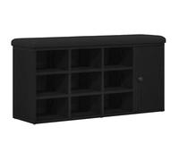 vidaXL Banc de rangement moderne – Chêne noir – Bois d'ingénierie – 102×32×50 cm – 11 étagères