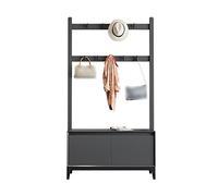 Banc de rangement multifonction avec étagère à chaussures, porte-manteau, parapluie et sac, meuble d'entrée idéal pour chaussures, chapeaux et vêtements.