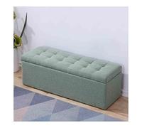 Banc de rangement multifonction avec siège rembourré, étagère à chaussures ottomane pour salon, couloir, chambre à coucher, solution de rangement 90 x 40 x 40 cm, cyan