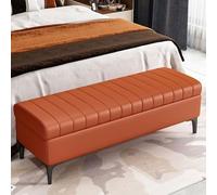 Banc de rangement multifonctionnel avec étagère en bois massif, repose-pieds rembourré, étagère à chaussures, idéal pour chevet ou salon, design élégant et peu encombrant