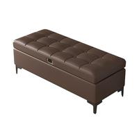 Banc de Rangement Multifonctionnel, Banc-ottoman avec Couvercle Rabattable et Siège en Cuir Rembourré, Idéal Comme Range-chaussures et Meuble de Rangement pour L'entrée(Dark brown,31.4in/80cm)