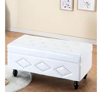 Banc de Rangement Multifonctionnel Moderne en Similicuir, étagère à Chaussures en Bois, Coffre à Jouets idéal pour Le Salon et l'entrée, élégant élément de décoration intérieure