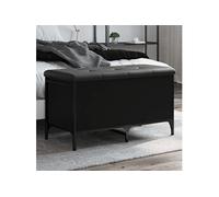 vidaXL Banc de Rangement, Coffre de Rangement avec Coussin, Organisateur de Vêtements Jouets Couloir Salon, Moderne, Noir 835142