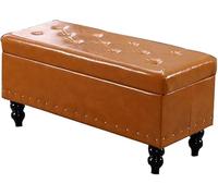 Banc de rangement nordique avec étagère à chaussures ultra fine et siège de sac souple, couleur marron, petit tabouret à langer pour les espaces étroits