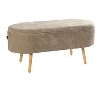 Banc de rangement OKLAHOMA Tissu chenille Marron clair