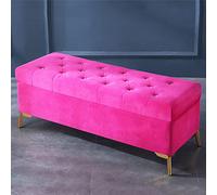Banc de rangement ottoman avec boutons en cristal, tabouret de pied touffeté pour chambre à coucher et entrée, design moderne