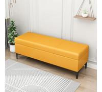 Banc de rangement ottoman avec revêtement en cuir synthétique pour chambre à coucher, entrée ou comme organisateur de jouets, supporte 136 kg