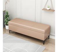 Banc de rangement ottoman avec revêtement en cuir synthétique pour chambre à coucher, entrée ou comme organisateur de jouets, supporte 136 kg