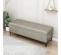 Banc de rangement ottoman avec revêtement en cuir synthétique pour chambre à coucher, entrée ou comme organisateur de jouets, supporte 136 kg