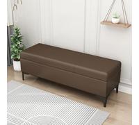 Banc de rangement ottoman avec revêtement en cuir synthétique pour chambre à coucher, entrée ou comme organisateur de jouets, supporte 136 kg