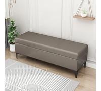 Banc de rangement ottoman avec revêtement en cuir synthétique pour chambre à coucher, entrée ou comme organisateur de jouets, supporte 136 kg