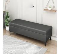 Banc de rangement ottoman avec revêtement en cuir synthétique pour chambre à coucher, entrée ou comme organisateur de jouets, supporte 136 kg