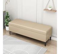 Banc de rangement ottoman avec revêtement en cuir synthétique pour chambre à coucher, entrée ou comme organisateur de jouets, supporte 136 kg