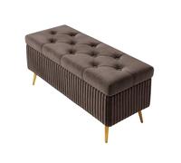 Banc de rangement ottoman avec tissu rembourré, repose-pieds touffeté à boutons pour salon, chambre à coucher, entrée - Supporte 150 kg, design durable et élégant