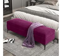 Banc de rangement ottoman, banc de rangement rembourré en velours, banc d'extrémité de lit, banc de chambre à coucher avec coffre de rangement de qualité supérieure avec rangement, pas besoin d'assemb