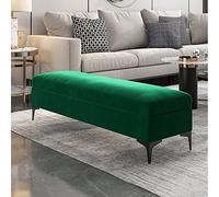 Banc de rangement ottoman, banc de rangement rembourré en velours, banc d'extrémité de lit, banc de chambre à coucher avec coffre de rangement de qualité supérieure avec rangement, pas besoin d'assemb