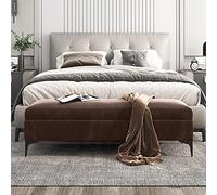 Banc de rangement ottoman, banc de rangement rembourré en velours, banc d'extrémité de lit, banc de chambre à coucher avec coffre de rangement de qualité supérieure avec rangement, pas besoin d'assemb
