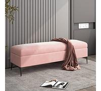 Banc de rangement ottoman, banc de rangement rembourré en velours, banc d'extrémité de lit, banc de chambre à coucher avec coffre de rangement de qualité supérieure avec rangement, pas besoin d'assemb