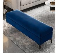 Banc de rangement ottoman, banc de rangement rembourré en velours, banc d'extrémité de lit, banc de chambre à coucher avec coffre de rangement de qualité supérieure avec rangement, pas besoin d'assemb