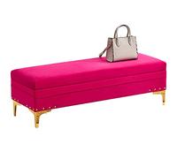 Banc de rangement ottoman, capitonné en peluche, banc à chaussures d'entrée, design moderne en velours