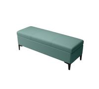 Banc De Rangement Ottoman Coffre De Rangement Rembourré Cuir Nappa Cadre en Bois Massif Supporte 150 Kg Banquette pour Entrée Chambre Salon(Dark Green,110x40x45cm)