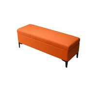 Banc De Rangement Ottoman Coffre De Rangement Rembourré Cuir Nappa Cadre en Bois Massif Supporte 150 Kg Banquette pour Entrée Chambre Salon(Turmeric,50x40x45cm)