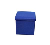 Banc de rangement ottoman de 38 x 38 x 38 cm, petit repose-pieds avec tissu en lin et couvercle amovible, repose-pied portable pour salon, dortoir, bureau, idéal pour canapé et bureau, comprend un
