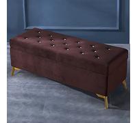 Banc de Rangement Ottoman en Velours rembourré, Repose-Pieds capitonné avec Plateau relevable, Banc à Chaussures Moderne pour entrée de Chambre à Coucher - Rose 100 x 42 x 45 cm