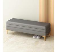 Banc de rangement ottoman pour chambre à coucher et entrée, banc de lit rembourré de 119,4 cm avec rangement, banc ottoman gris foncé pour salon ou bout de lit, pied de lit, banc de rangement 101,6 x