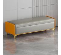 Banc de rangement ottoman rembourré pour chambre à coucher et salon, siège d'entrée élégant avec pieds dorés, capacité de 150 kg, solution de rangement polyvalente pour entrée et extrémité de lit