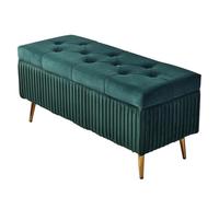 Banc de rangement ottoman vert foncé pour chambre à coucher et salon, tabouret en velours pour changement de chaussures, élégant nizer, 120 x 40 x 45 cm