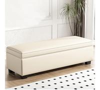 Banc de rangement ottomane capitonné avec un plus grand espace de rangement pour salon, chambre à coucher - Banc de rangement en bout de lit avec sièges